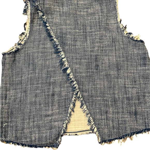 Soft cotton linen summer detailed back top. Sz med. - Picture 3 of 4